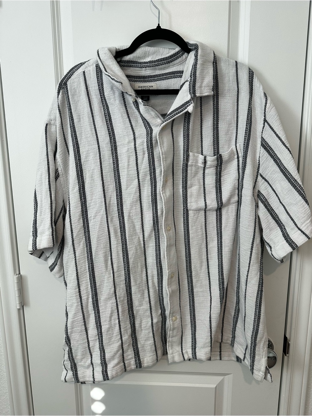 American Eagle Outfitters Striped Short-Sleeve Shirt